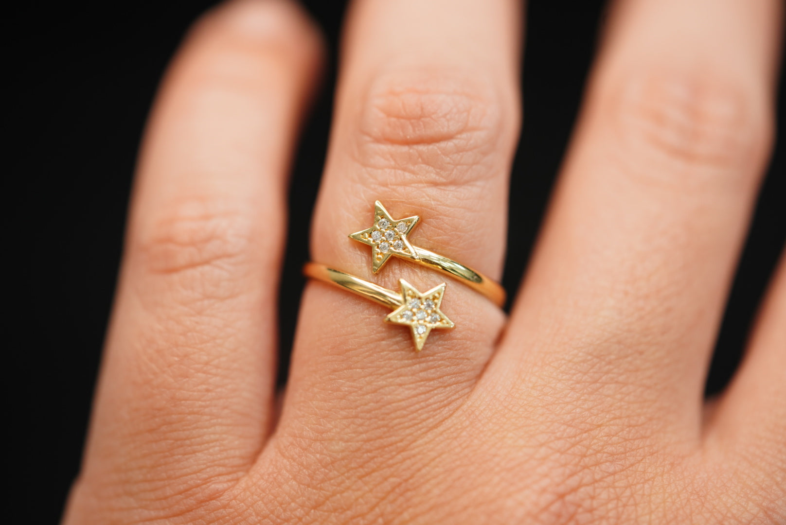 14k Two Stars Ring