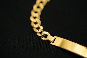 10k Gold Plate with Diamond Cut Bracelet Solid