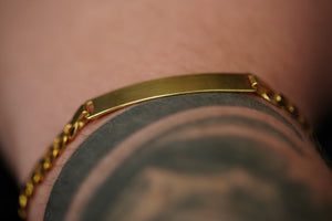 10k Gold Plate with Diamond Cut Bracelet Solid