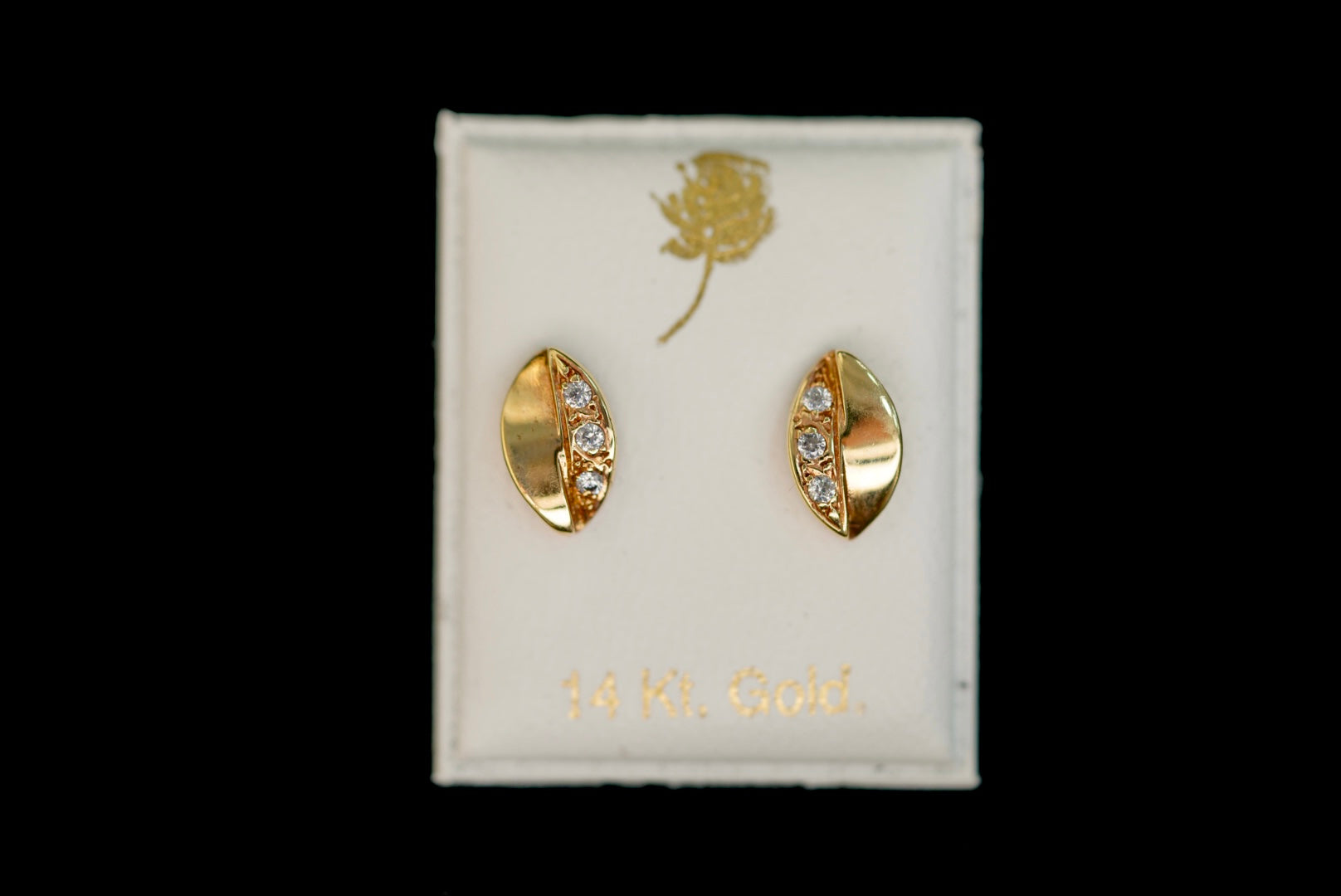 14k Leaf Earring