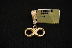 14k Infinity with Crystals Decoration Pendant