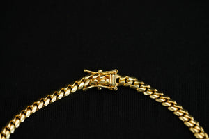 10k Solid Cuban Link 4mm Bracelet