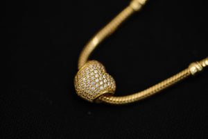 14k Crystal Heart Charm