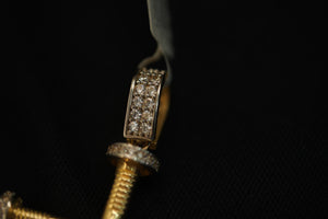 14k Crystal Nail Cross Pendant