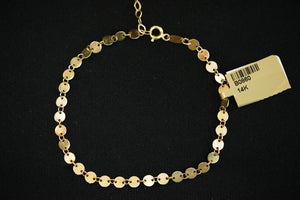 14k Flat Glowing Circles Bracelet