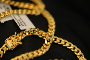 14k/10k Cuban Link Semi-Solid Bracelet