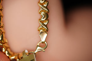 14k Heart X ID Bracelet