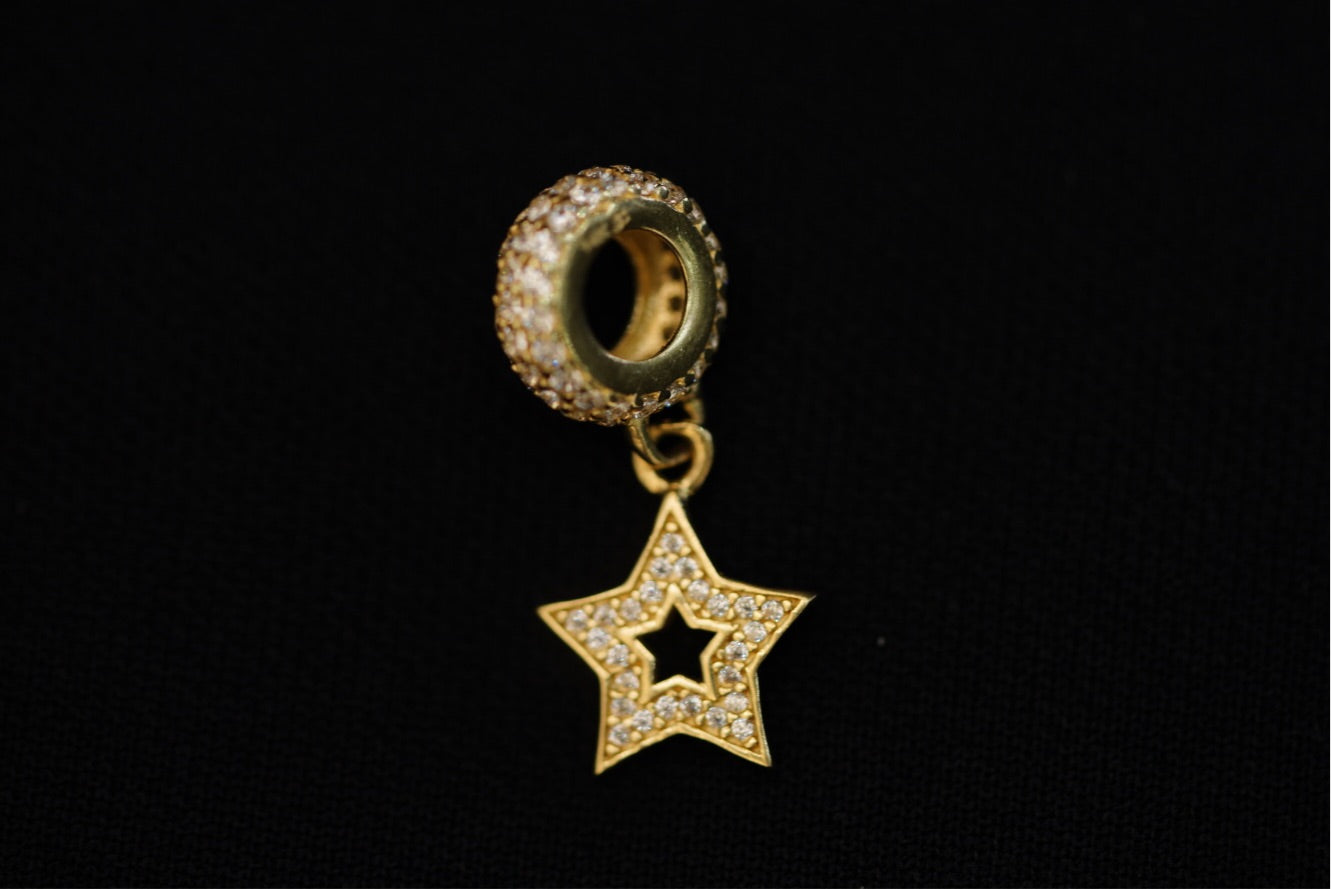 14k Crystal Star Charm