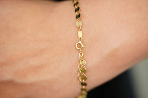 14k Flat Glowing Circles Bracelet