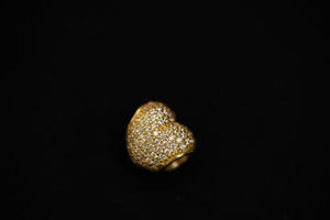 14k Crystal Heart Charm