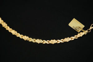 14k X Heart Bracelet