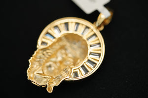 14k Jesus Face Hollow Pendant