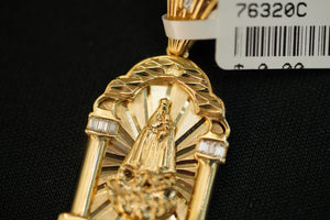 14k Virgin in a House Shaped Pendant