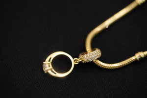 14k Crystal Ring Charm