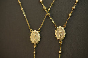 18k Thin Rosary Chain