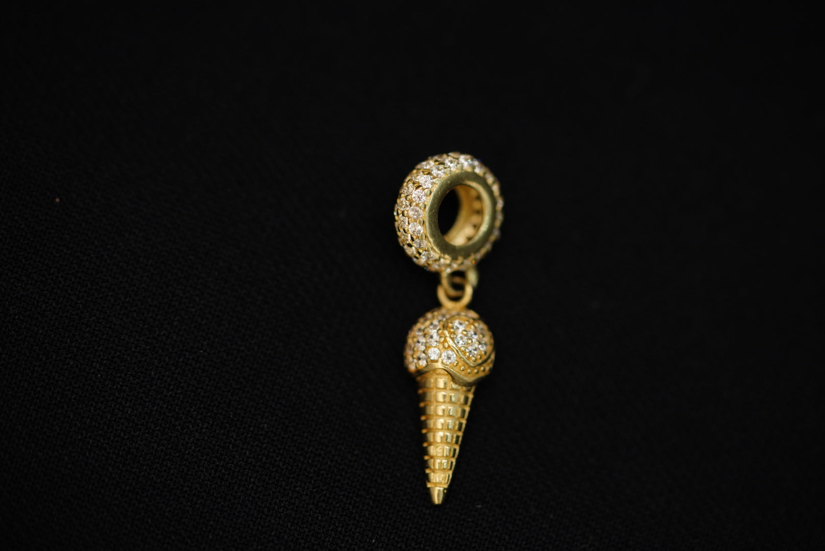 14k Crystal Icecream Charm