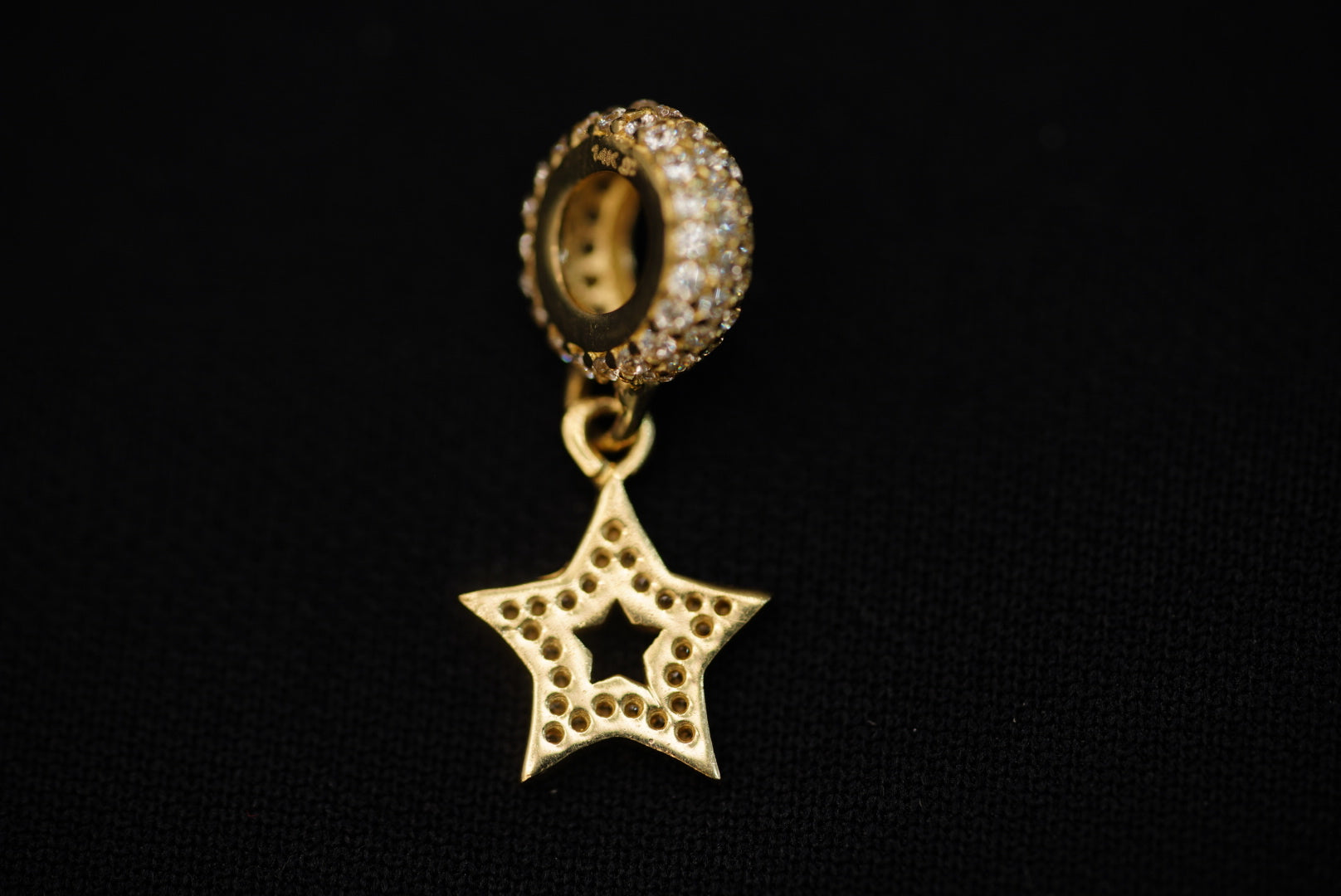 14k Crystal Star Charm