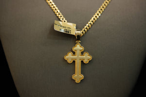 14k Antique Style Outlined Cross Pendant