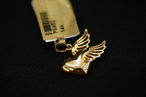 14k Heart with Wings Pendant