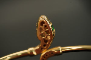14k Snake Head and Tale Bangle Bracelet