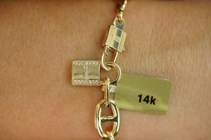 14k Crystal Lock DNA Bracelet
