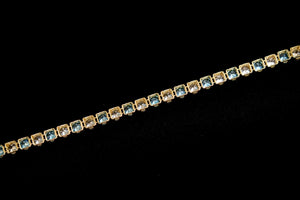 14k Blue or Pink Crystal Bracelet