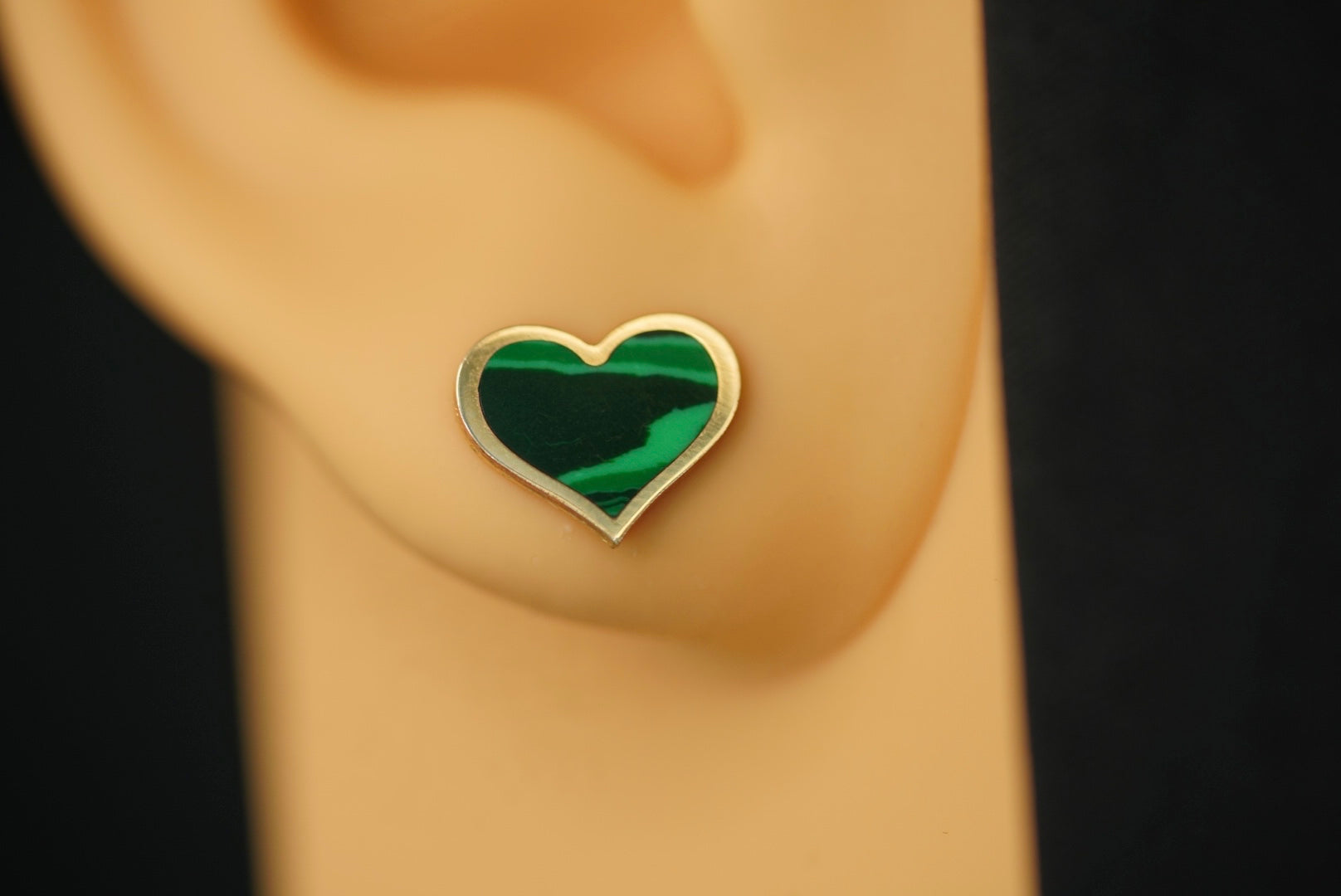 14k Green Heart Stud Earring
