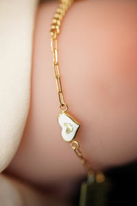 14k Special Chick with Heart Bracelet