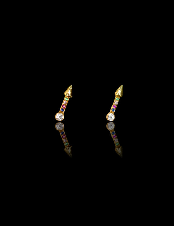 14k Colorful Arrow Earring