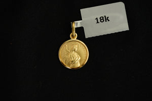 18k Embroidered Chain with Saint Gabriel Pendant