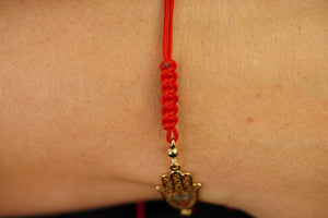 14k Hamsa Hand Adjustable Bracelet