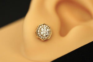 10k Moisanite Hexagon Earring