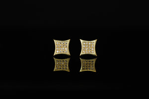 14k Square with Pointed Tips Earring