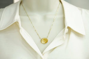14k Yellow Crystal Necklace