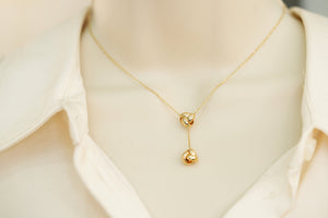 14k Set Knot Earrings and Necklace