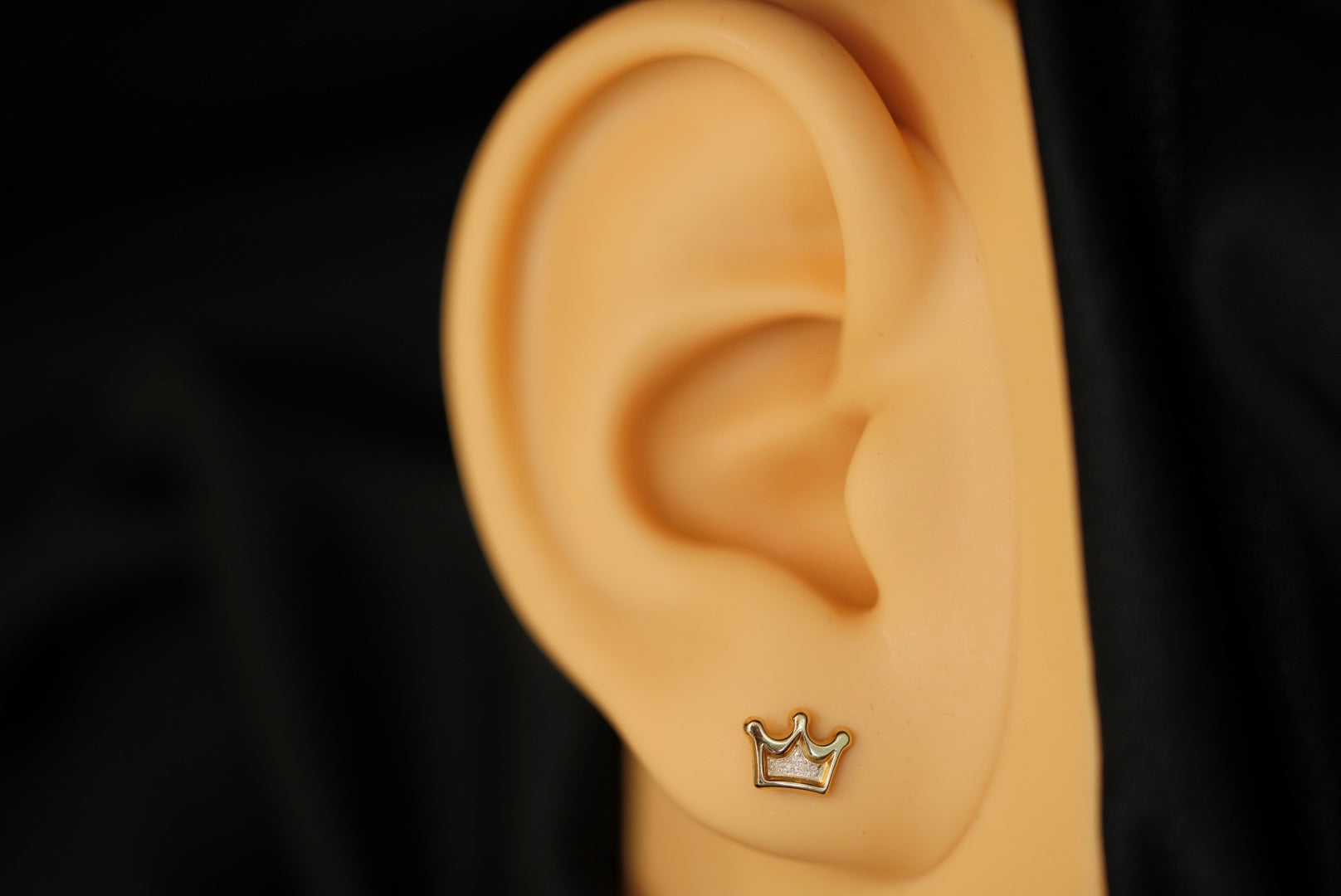 14k Little Crown Earring