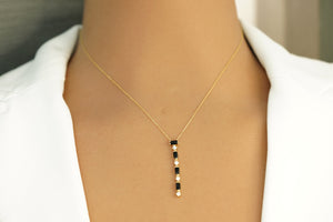 14k Black and Crystals Necklace