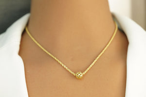 10k Infinity Ball Rope Chain Necklace