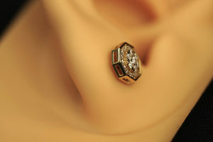 10k Moisanite Hexagon Earring