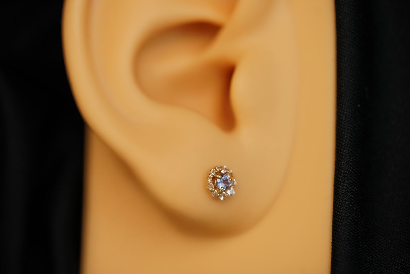 14k Crystal Flowers Earrings