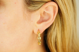 14k Small or Big Ball with Holes Hoops