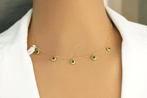 14k Green Pendants Necklace