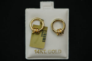 14k Knotted Circle Stud Earring