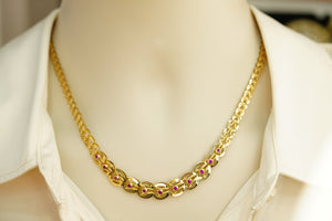 10k Reversible with White and Purple Crystal Necklace