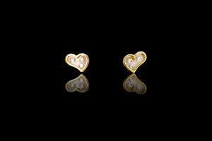 18k Open Heart with Crystals Inside Earrings