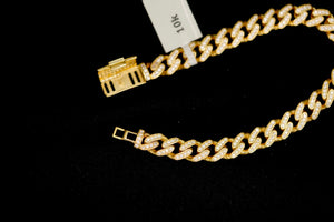 10k Cuban Link Full of crystals Bracelet