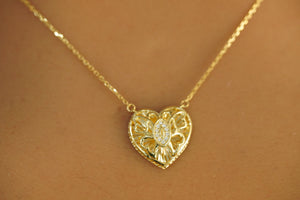10k Heart Crystal Necklace