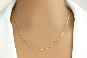 10k 2.6mm Two Gold Open Cuban Link Chain