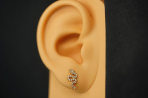14k Snake Zircoin Stud Earring