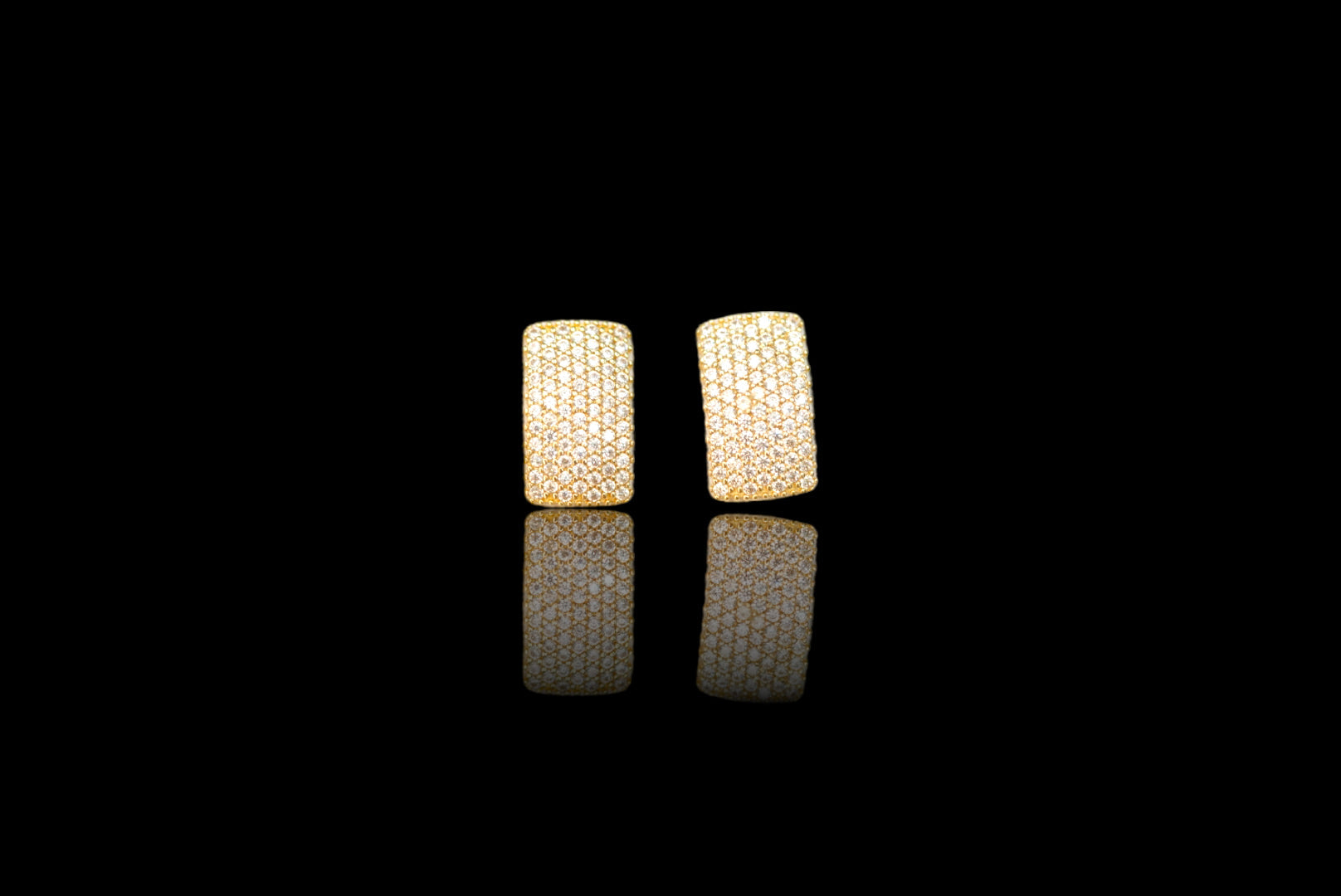 14k Rectangular Crystal Earring